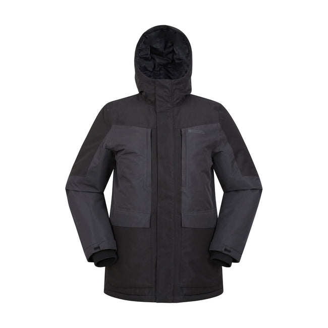 Dark Grey - Front - Mountain Warehouse Mens Tephra Waterproof Padded Parka