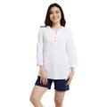 White - Front - Mountain Warehouse Womens-Ladies Petra Relaxed Fit 3-4 Sleeve Shirt