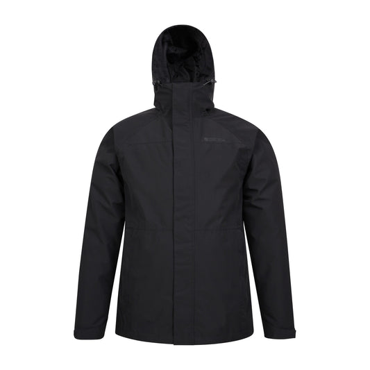 Black - Front - Mountain Warehouse Mens Alaskan 3 In 1 Waterproof Jacket