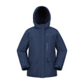 Navy - Front - Mountain Warehouse Childrens-Kids Noah Borg Lined Waterproof Jacket