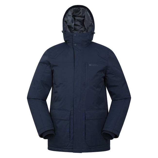 Navy - Front - Mountain Warehouse Mens Jet Extreme Down Parka