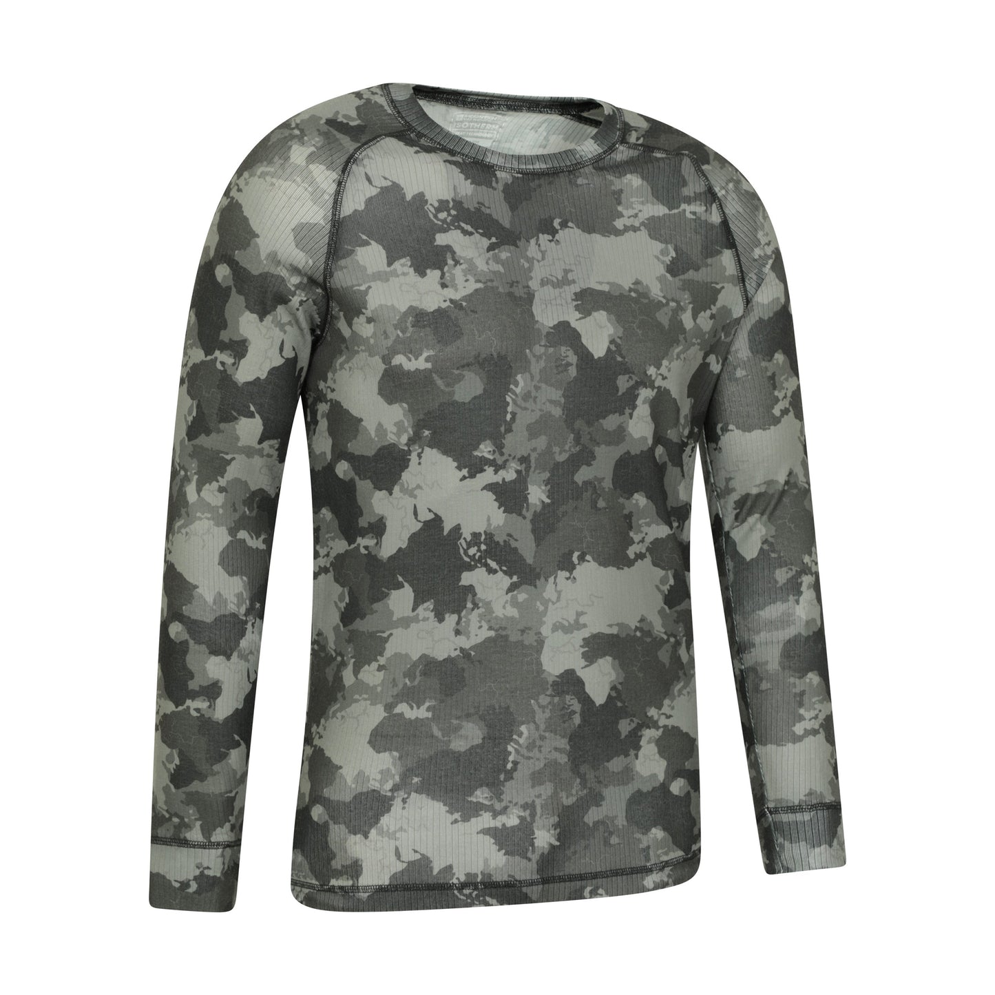 Green - Side - Mountain Warehouse Mens Talus Camouflage Thermal Top