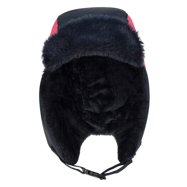 Navy - Pack Shot - Mountain Warehouse Childrens-Kids Waterproof Trapper Hat & Mitten Set