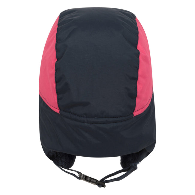 Navy - Close up - Mountain Warehouse Childrens-Kids Waterproof Trapper Hat & Mitten Set