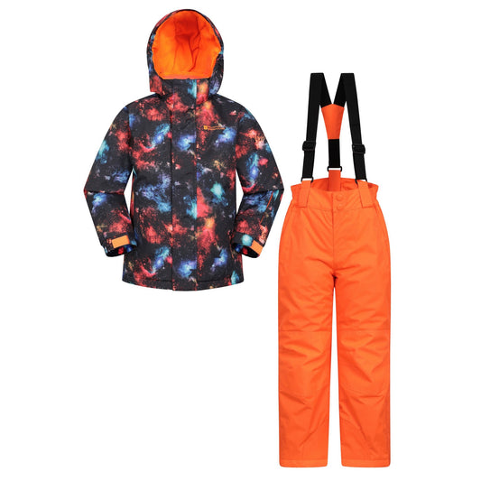 Jet Black - Front - Mountain Warehouse Childrens-Kids Cosmic Ski Jacket & Trousers