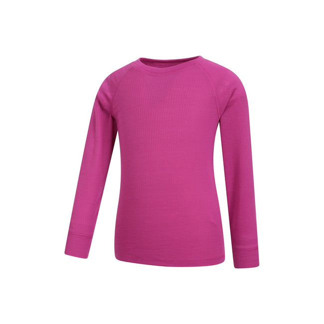 Bright Pink - Pack Shot - Mountain Warehouse Childrens-Kids Talus Plain Base Layer Set