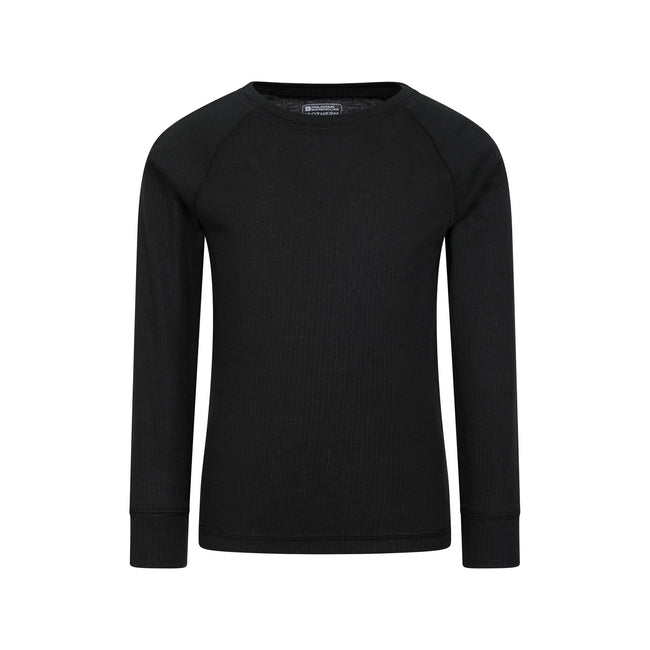 Black - Back - Mountain Warehouse Childrens-Kids Talus Plain Base Layer Set