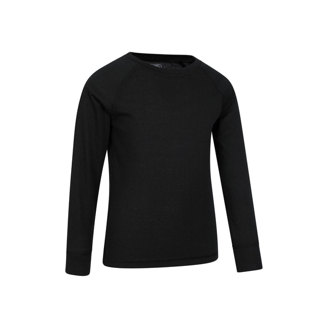 Black - Side - Mountain Warehouse Childrens-Kids Talus Plain Base Layer Set