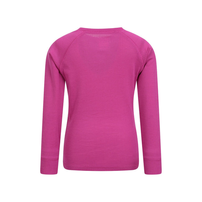 Bright Pink - Back - Mountain Warehouse Childrens-Kids Talus Plain Base Layer Set