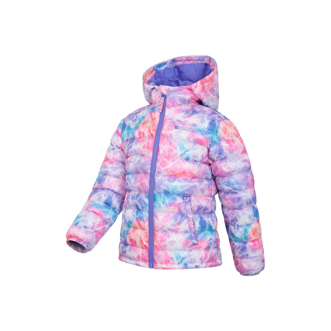 Bright Pink - Side - Mountain Warehouse Childrens-Kids Seasons Tie Dye Padded Jacket