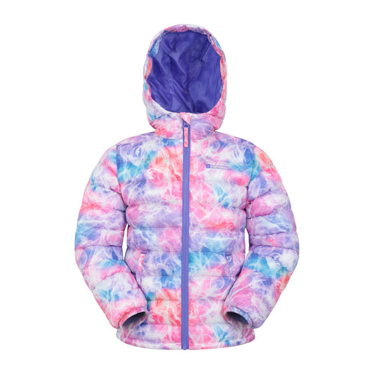 Bright Pink - Front - Mountain Warehouse Childrens-Kids Seasons Tie Dye Padded Jacket