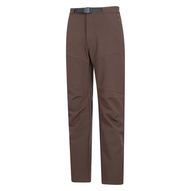 Brown - Side - Mountain Warehouse Mens Rockcliffe Softshell Hiking Trousers