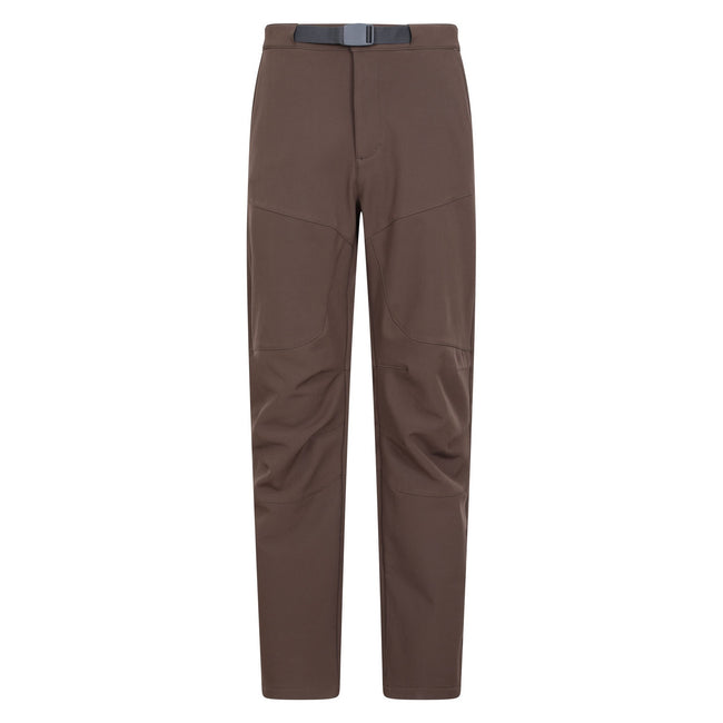 Brown - Front - Mountain Warehouse Mens Rockcliffe Softshell Hiking Trousers