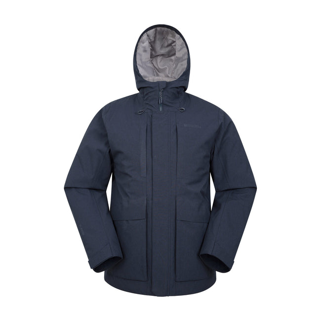 Navy - Front - Mountain Warehouse Mens Tempest Waterproof Padded Jacket