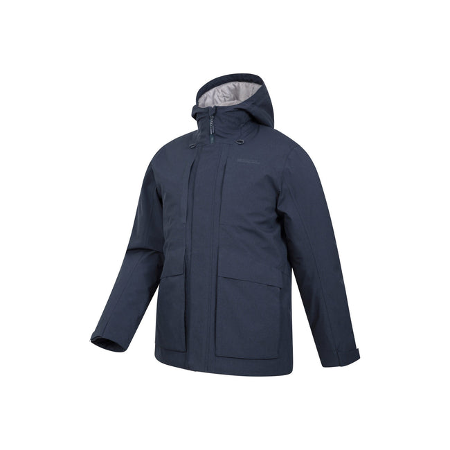 Navy - Side - Mountain Warehouse Mens Tempest Waterproof Padded Jacket