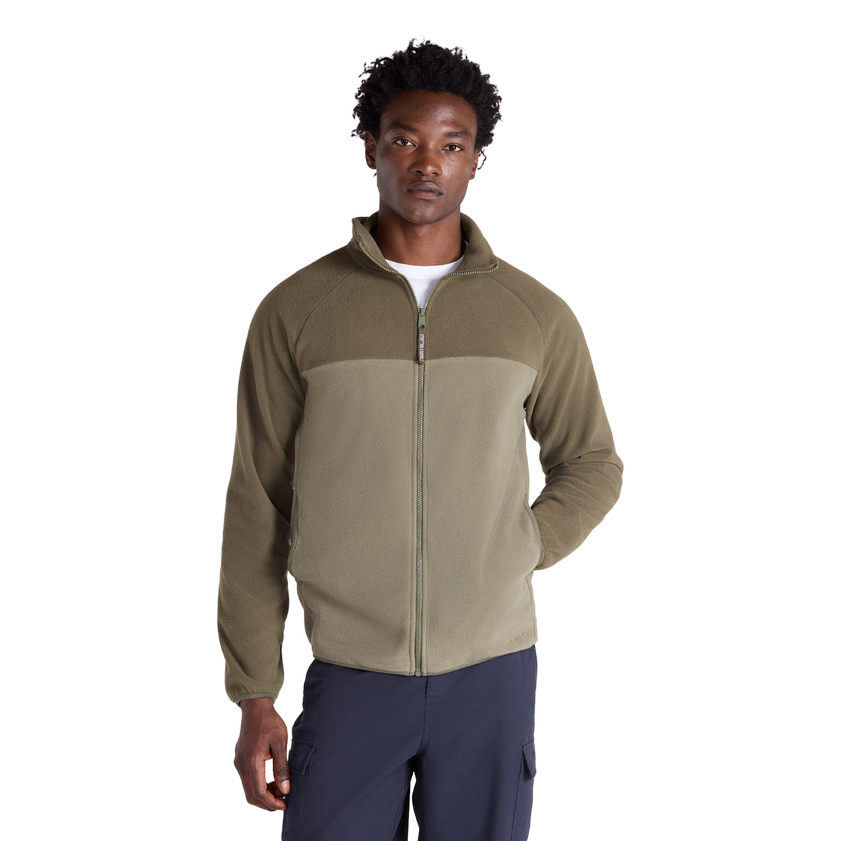 Light Khaki - Side - Mountain Warehouse Mens Stockholm Full Zip Fleece Jacket
