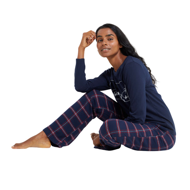 Navy - Side - Mountain Warehouse Womens-Ladies Dream Mountain Long Pyjama Set
