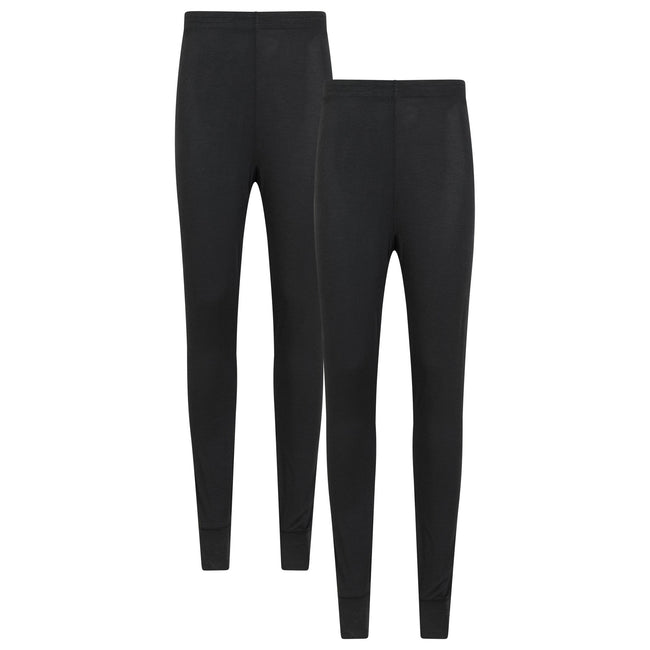 Black - Front - Mountain Warehouse Womens-Ladies Keep The Heat Isotherm Leggings (Pack of 2)