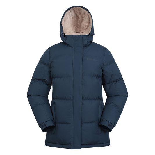 Navy - Front - Mountain Warehouse Womens-Ladies Snow Borg Lined Padded Jacket