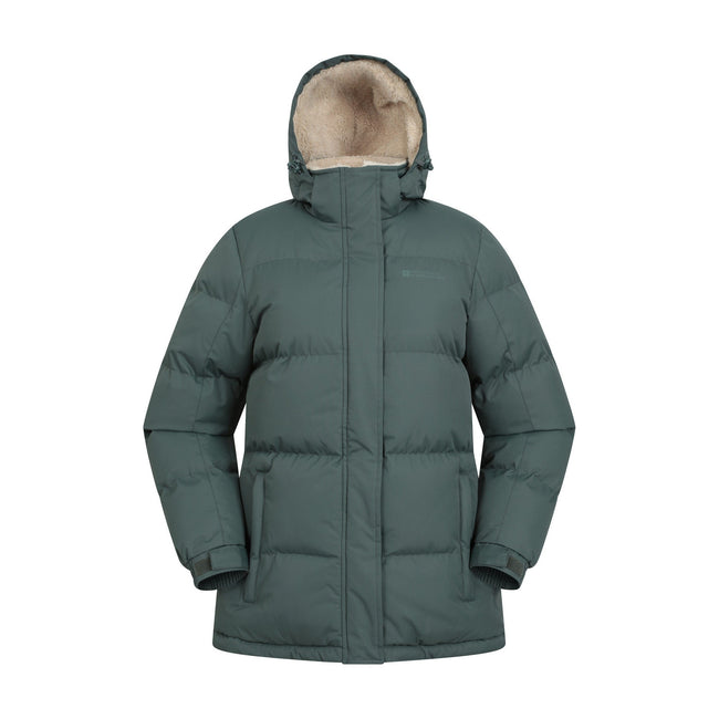 Khaki Green - Front - Mountain Warehouse Womens-Ladies Snow Borg Lined Padded Jacket