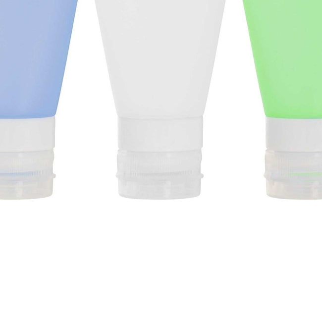 White - Pack Shot - Mountain Warehouse Silicone Travel Bottle Set