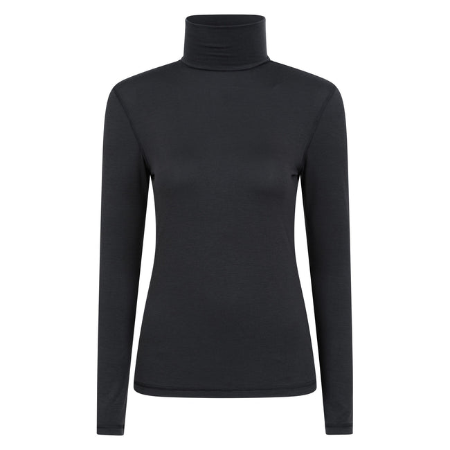 Black - Front - Mountain Warehouse Womens-Ladies Keep The Heat Isotherm Roll Neck Base Layer Top