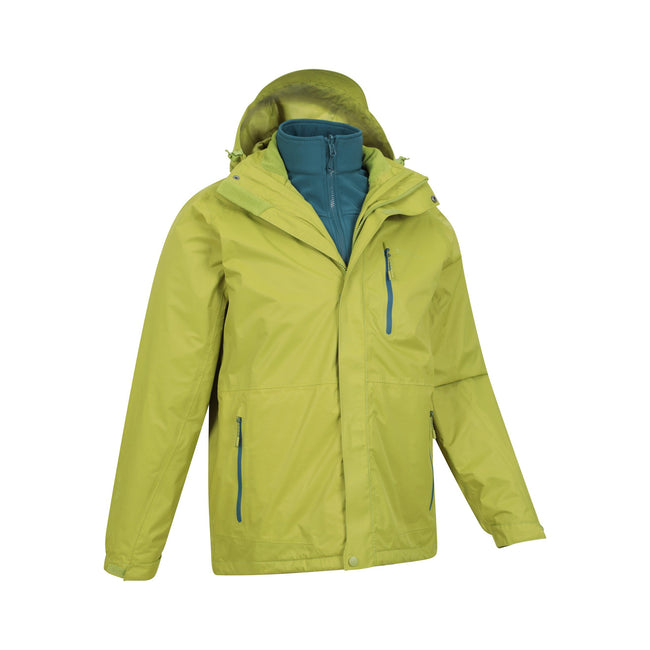 Bright Green - Lifestyle - Mountain Warehouse Mens Bracken Extreme 3 in 1 Waterproof Jacket
