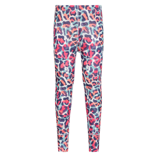 Bright Pink - Side - Mountain Warehouse Childrens-Kids Talus Animal Print Base Layer Set