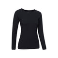 Black - Side - Mountain Warehouse Womens-Ladies Carmel Ribbed Seamless Thermal Top