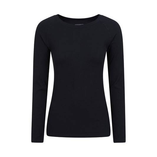 Black - Front - Mountain Warehouse Womens-Ladies Carmel Ribbed Seamless Thermal Top