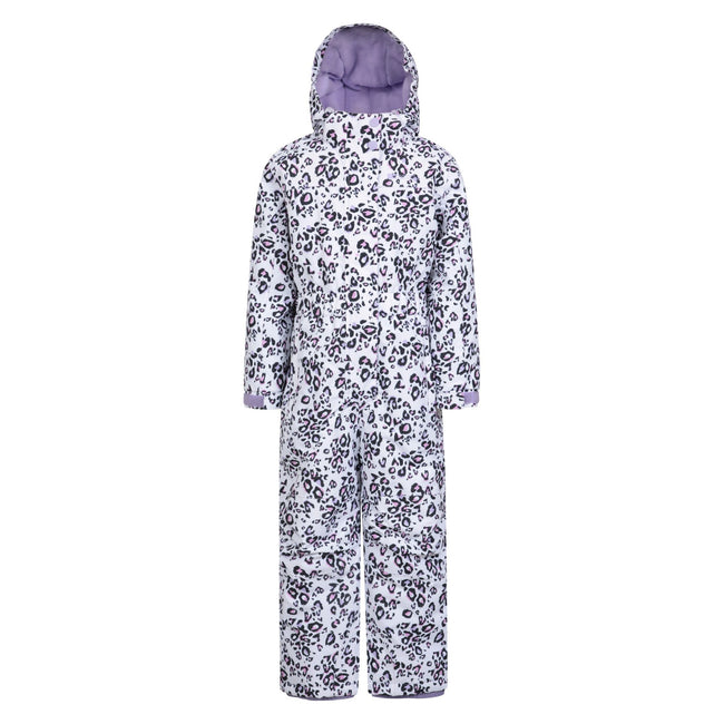 Lilac - Front - Mountain Warehouse Childrens-Kids Cloud Leopard Print Snowsuit