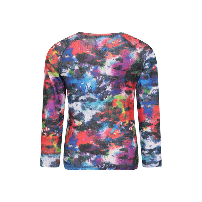 Dark Red - Back - Mountain Warehouse Childrens-Kids Talus Painted Effect Long-Sleeved Base Layer Set