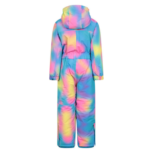 Blue - Back - Mountain Warehouse Childrens-Kids Cloud Print Waterproof Snowsuit