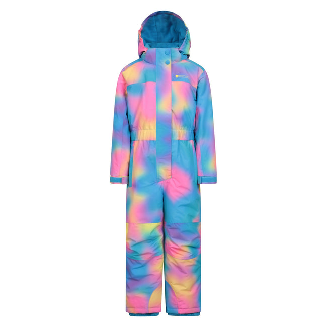 Blue - Front - Mountain Warehouse Childrens-Kids Cloud Print Waterproof Snowsuit