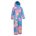 Blue - Side - Mountain Warehouse Childrens-Kids Cloud Print Waterproof Snowsuit