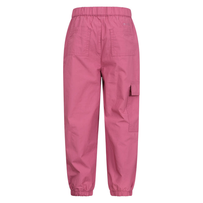 Dark Pink - Back - Mountain Warehouse Childrens-Kids Ridgeway Jersey Lined Parachute Pants