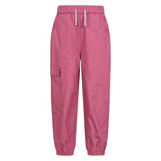 Dark Pink - Front - Mountain Warehouse Childrens-Kids Ridgeway Jersey Lined Parachute Pants