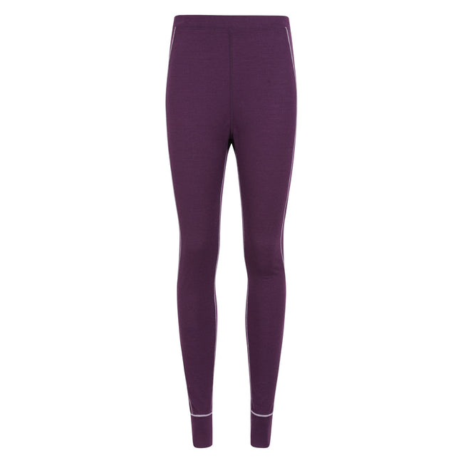 Purple - Front - Mountain Warehouse Womens-Ladies Asgard Merino Wool Thermal Base Layer Leggings