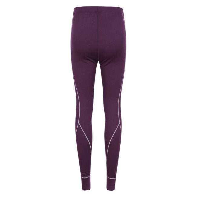 Purple - Back - Mountain Warehouse Womens-Ladies Asgard Merino Wool Thermal Base Layer Leggings