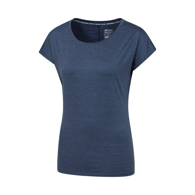 Navy - Side - Mountain Warehouse Womens-Ladies Panna II UV Protection Loose T-Shirt