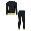 Black - Front - Mountain Warehouse Childrens-Kids Colour Block Merino Wool Base Layer Set