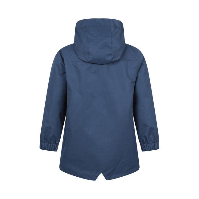 Navy - Back - Mountain Warehouse Childrens-Kids Coast Jersey Lined Waterproof Jacket