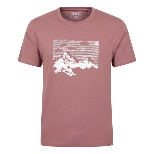 Burgundy - Front - Mountain Warehouse Mens Mountain T-Shirt