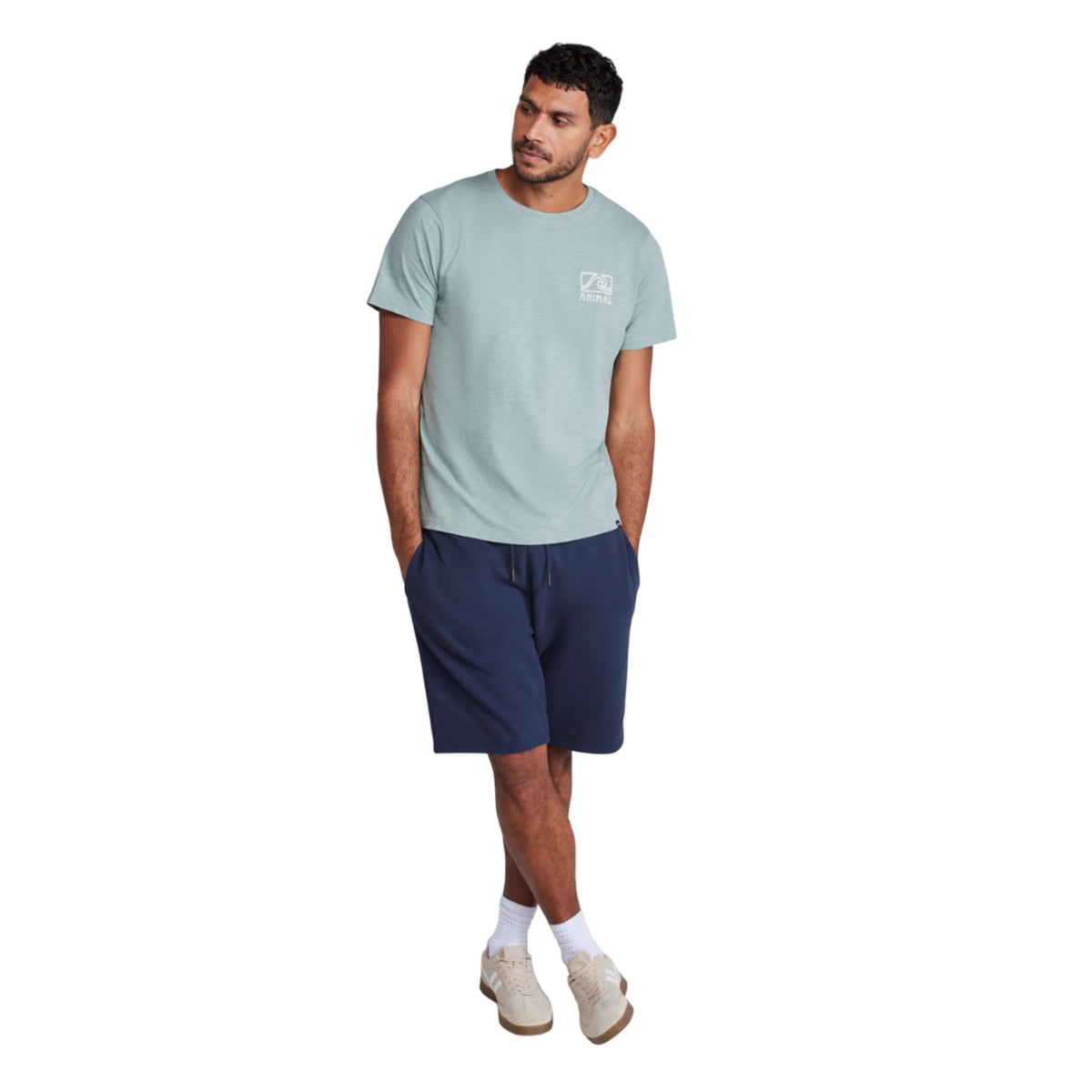 Navy - Side - Animal Mens Driver Casual Shorts