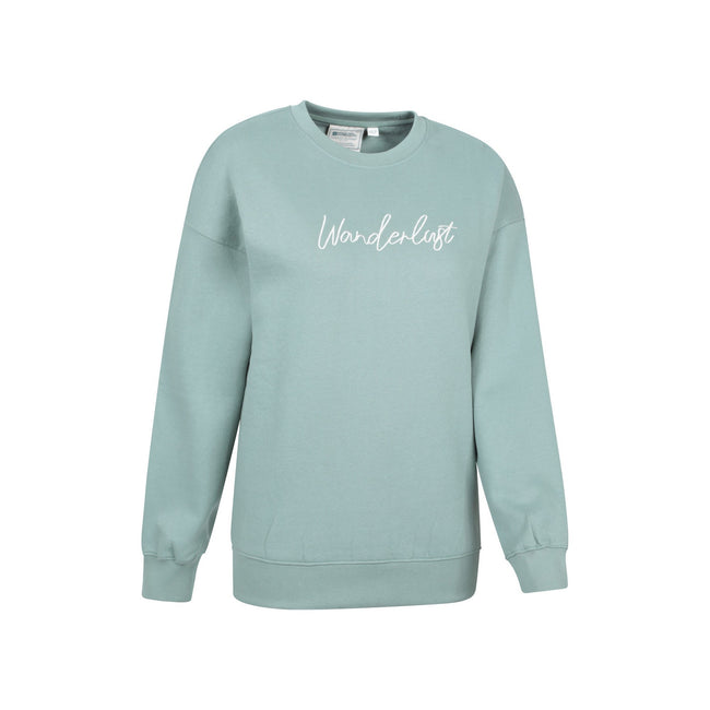 Khaki Green - Side - Mountain Warehouse Womens-Ladies Text Relaxed Fit Jumper
