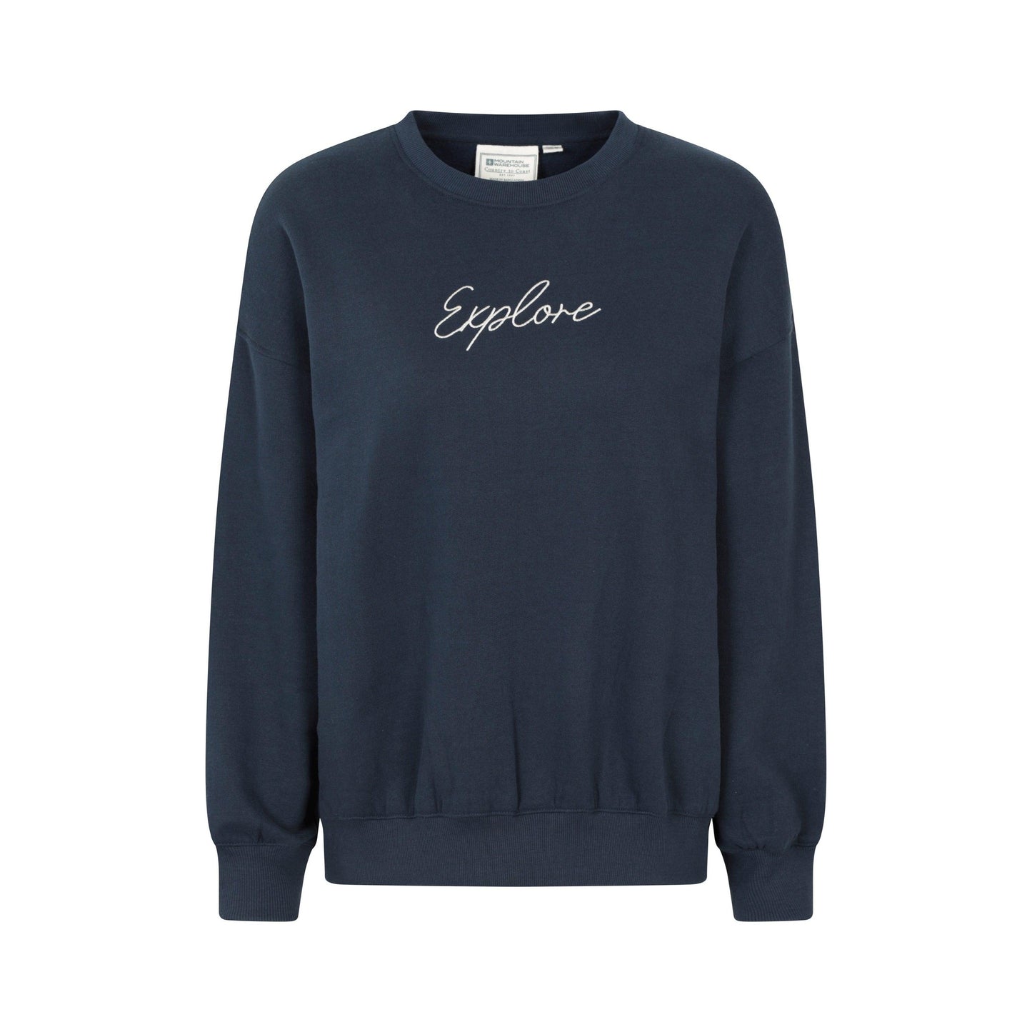 Indigo - Front - Mountain Warehouse Womens-Ladies Text Relaxed Fit Jumper
