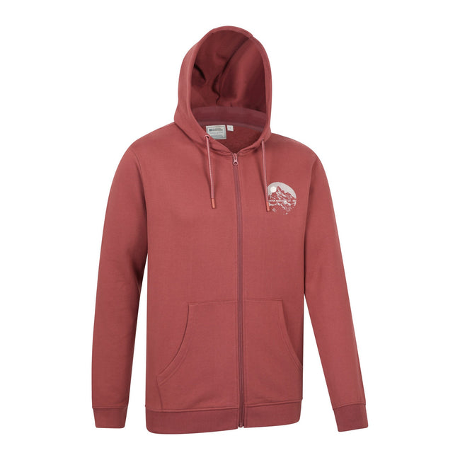 Rust - Side - Mountain Warehouse Mens Adventure Graphic Full Zip Hoodie