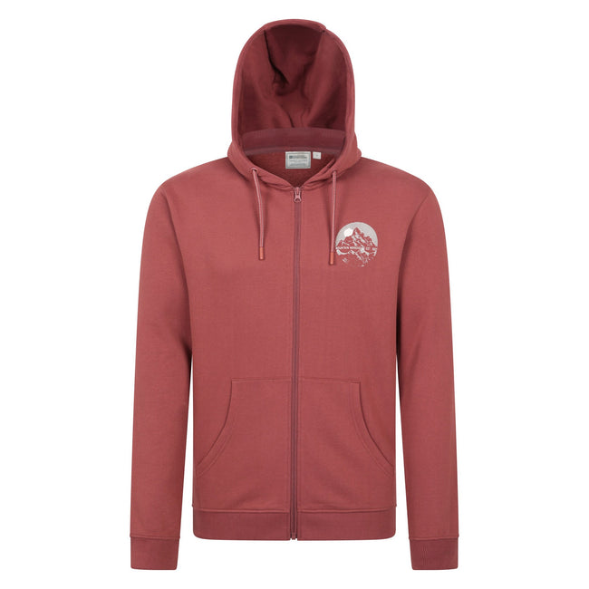 Rust - Front - Mountain Warehouse Mens Adventure Graphic Full Zip Hoodie