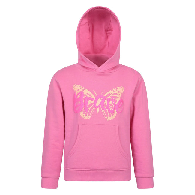 Bright Pink - Front - Mountain Warehouse Childrens-Kids Brave Butterfly Hoodie