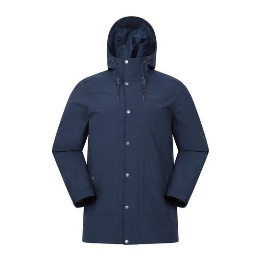 Navy - Front - Mountain Warehouse Mens Fleece Lined Waterproof Jacket